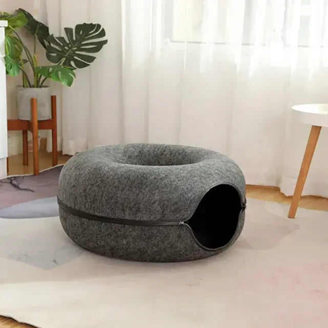 Felt Cat Donut Bed