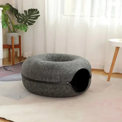 Felt Cat Donut Bed