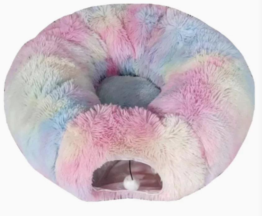 2 in 1 Plush Donut Cat Bed