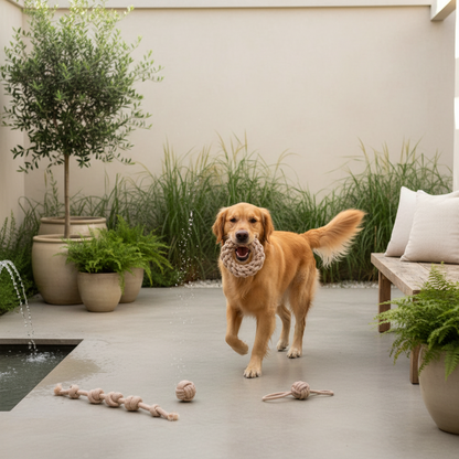 Natural Cotton Hemp Dog Toy Set