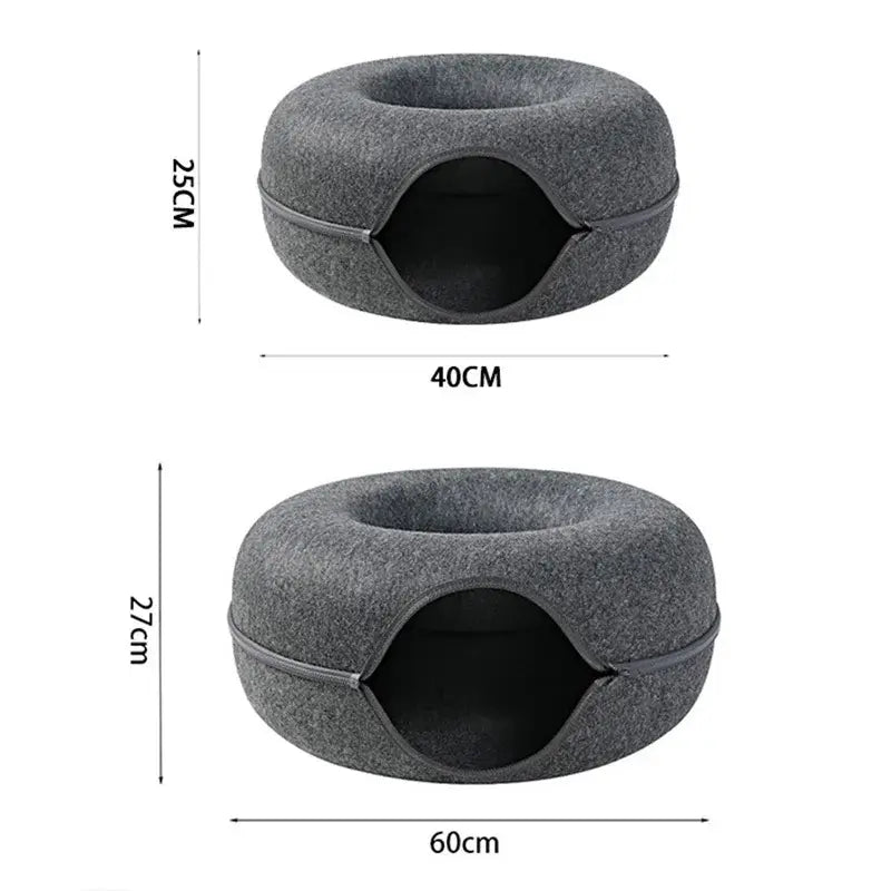 Felt Cat Donut Bed