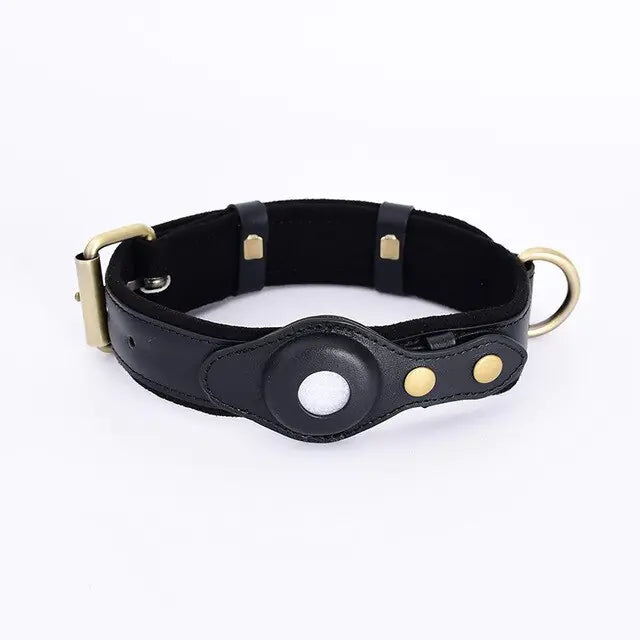 Leather Anti-Lost GPS Dog Collar