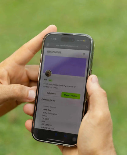 Supernormal QR Lifetime Tracking Pet Tag - GPS-Enabled Smart Pet ID